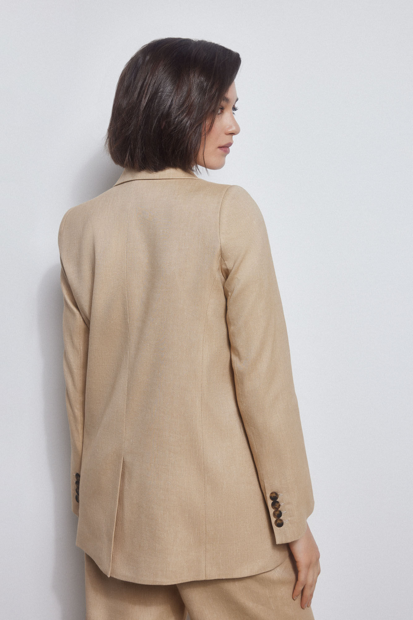 Pedro del Hierro Two-button suit blazer Beige