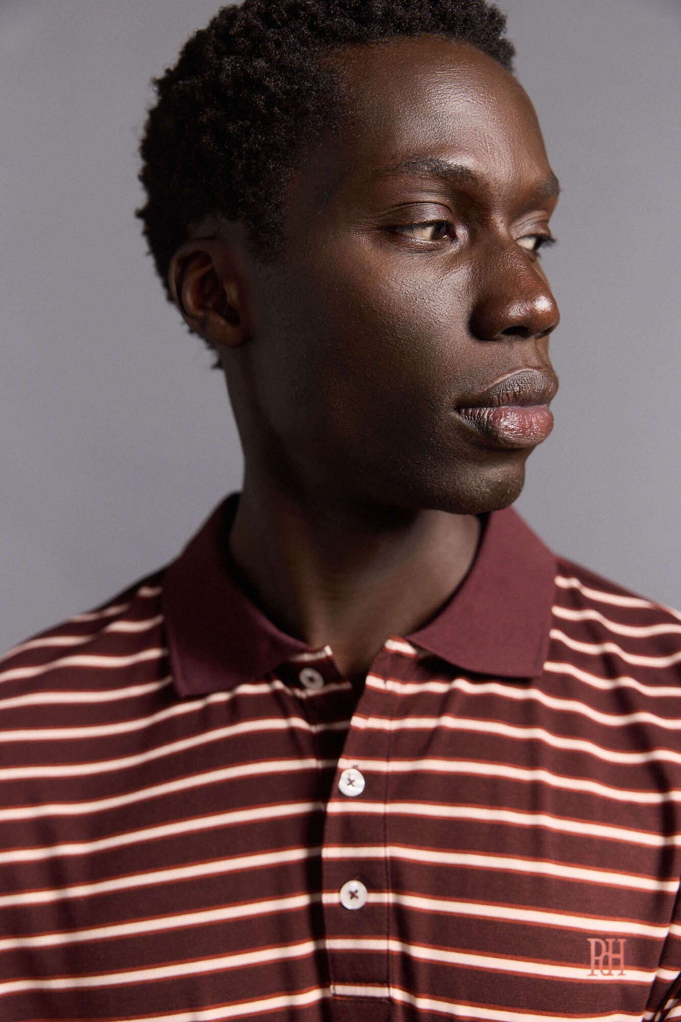 Pedro del Hierro Striped golf polo Burgundy