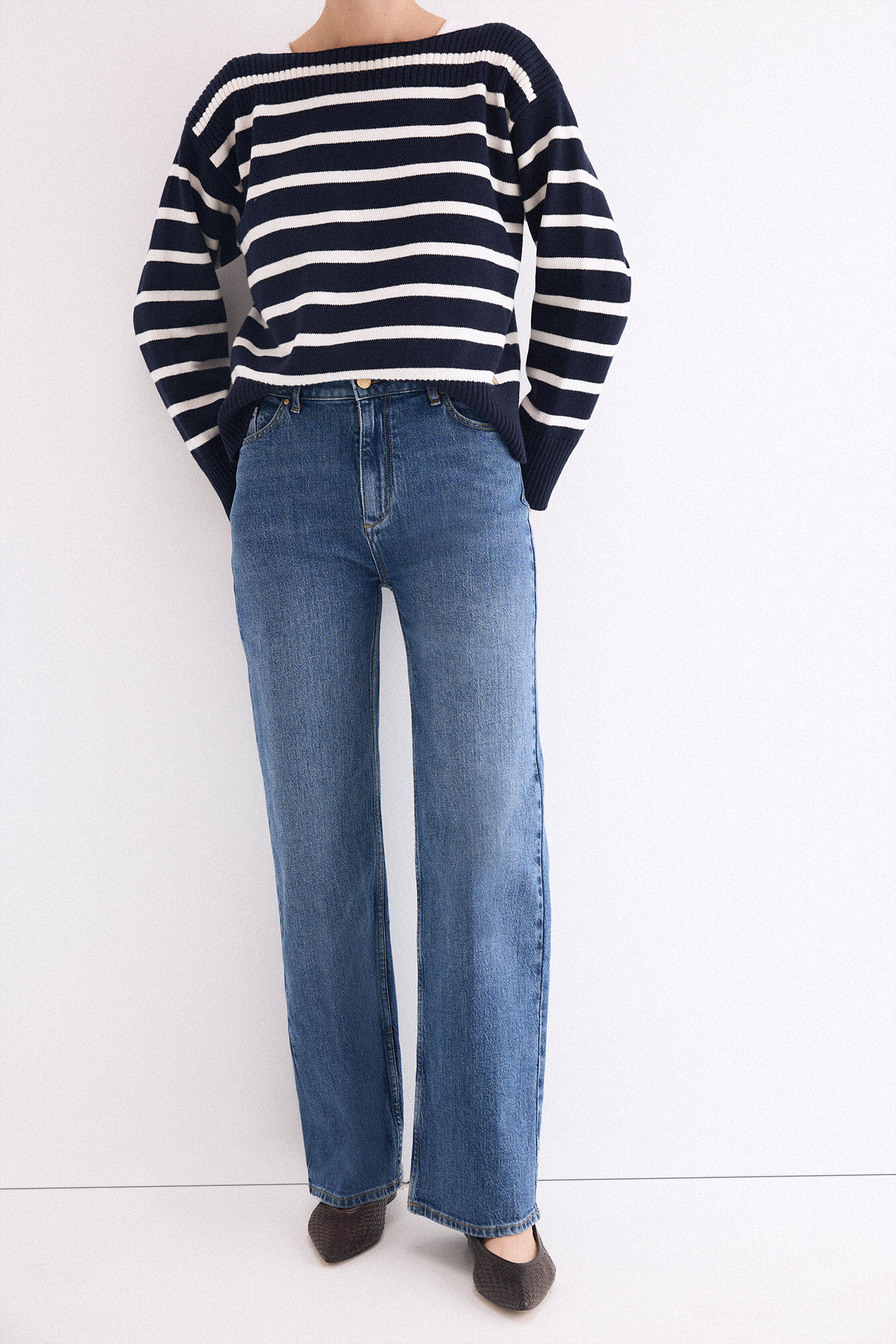 Pedro del Hierro Basic wide leg jeans Blue