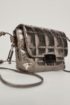 Pedro del Hierro Quilted leather mini bag Grey
