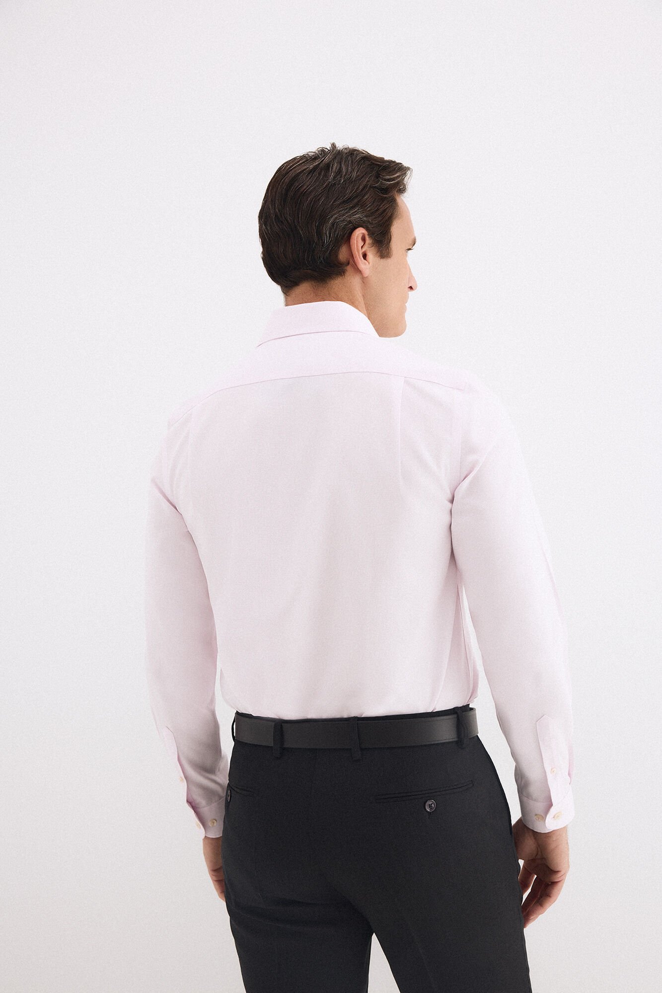 Pedro del Hierro Plain non-iron stain-resistant dress shirt Pink