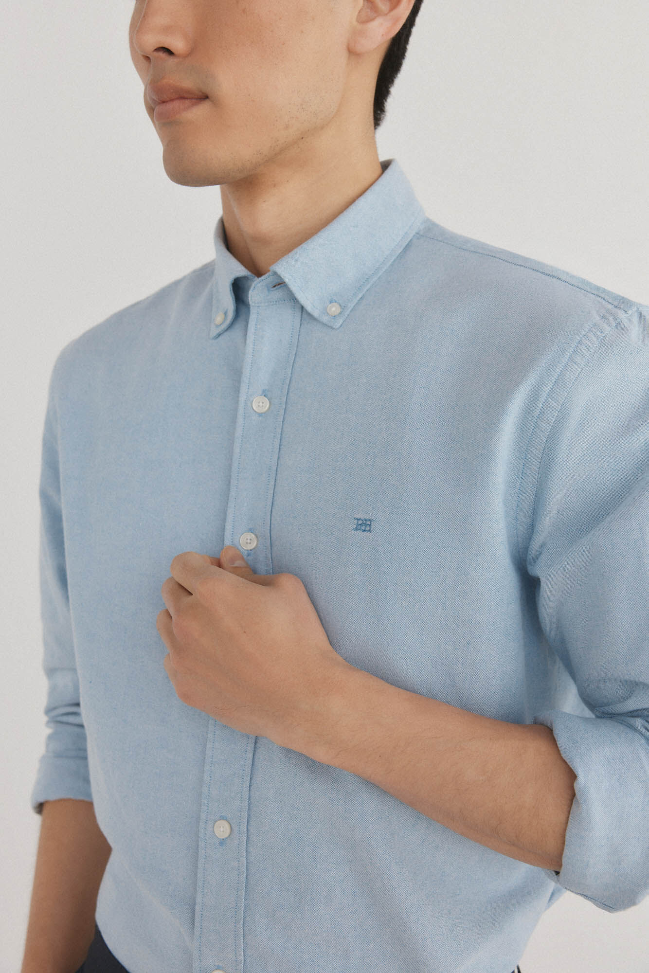 Pedro del Hierro Camisa iconic oxford liso Turquesa