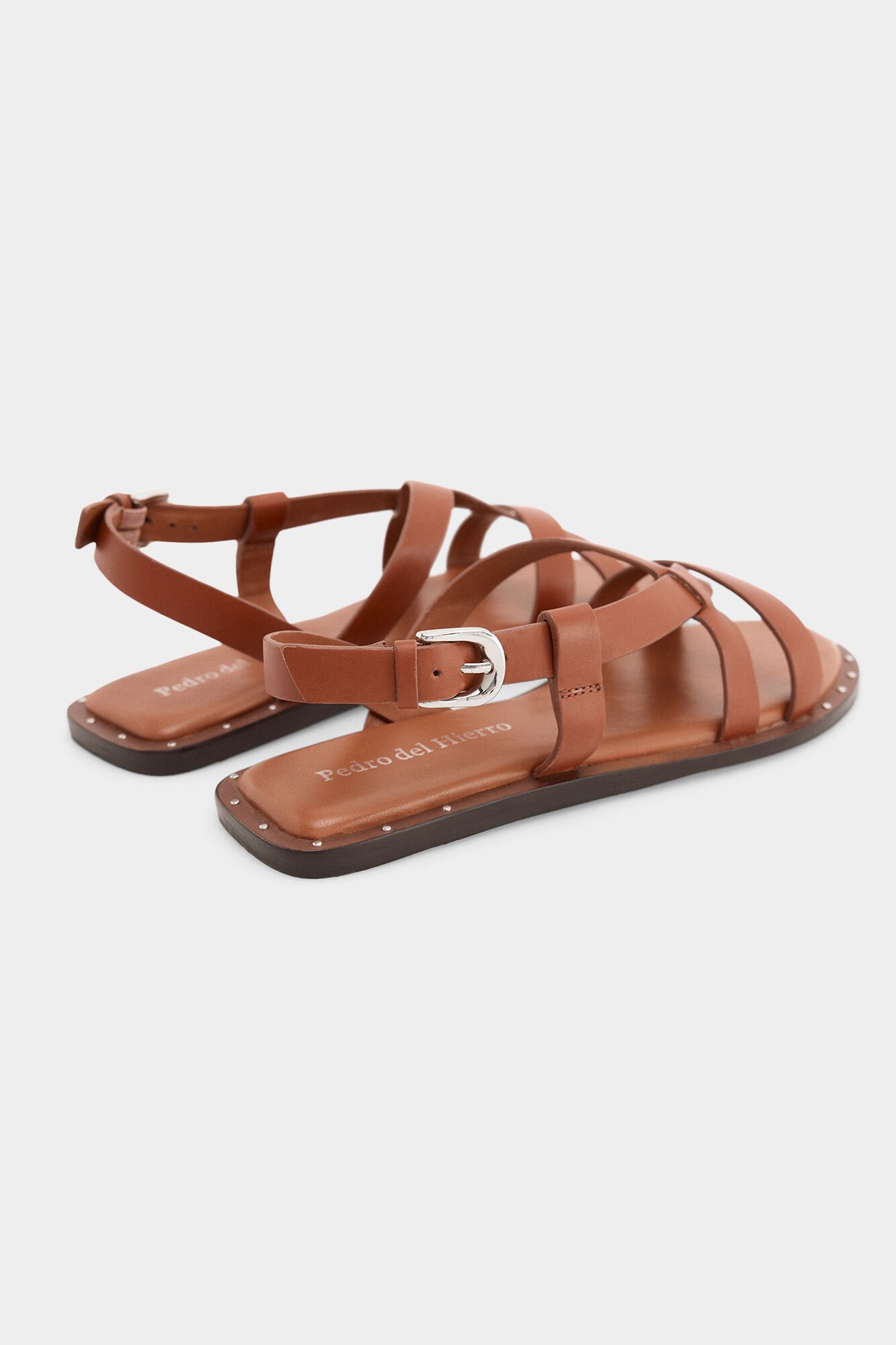 Pedro del Hierro Leather strap sandal Red