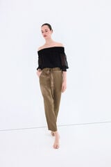 Pedro del Hierro Gummed chiffon blouse Black