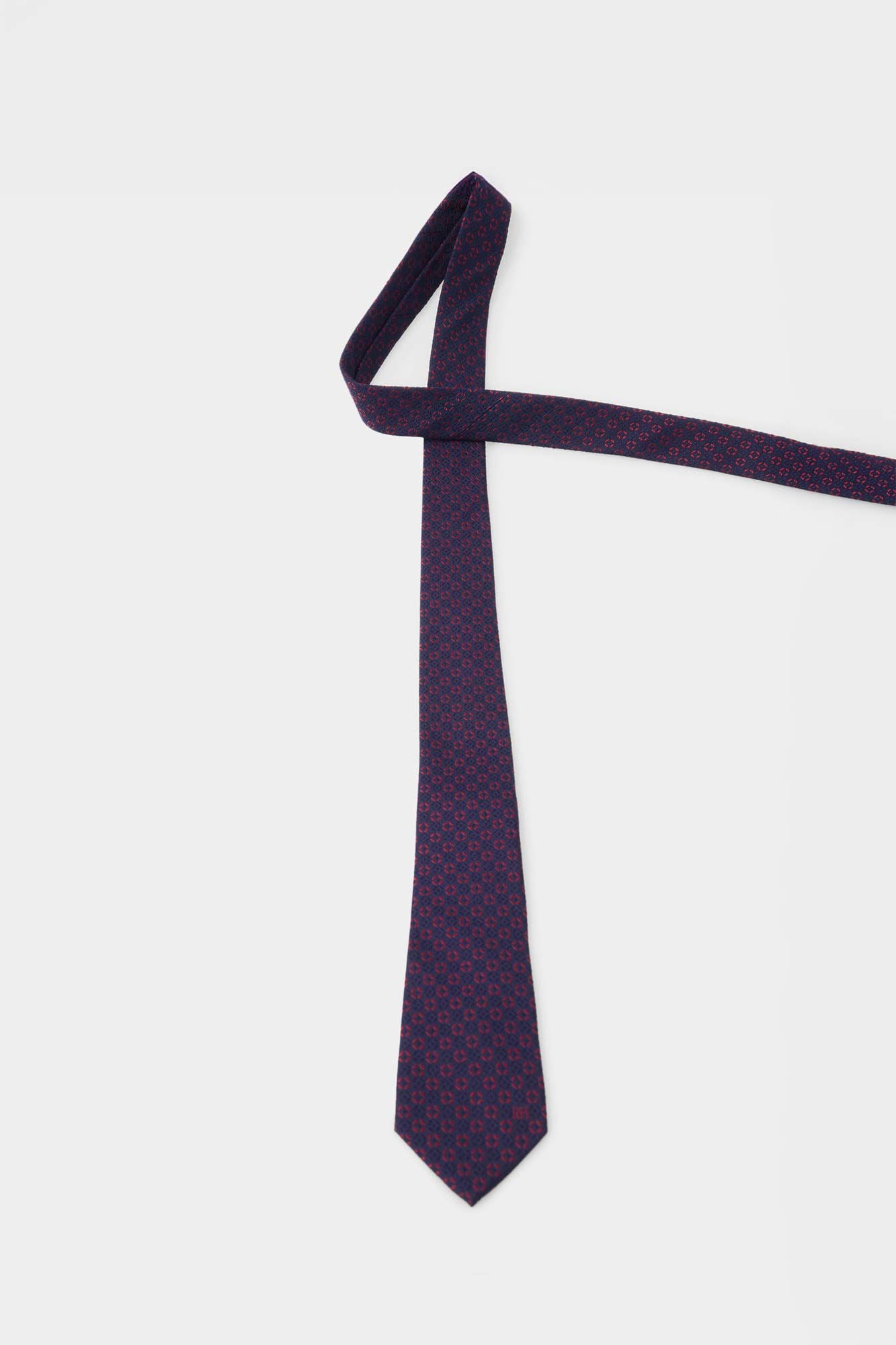 Pedro del Hierro Extra-fine silk tie Blue