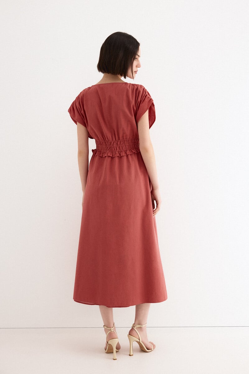 TFP by Tamara Falcó Embroidered dress Orange