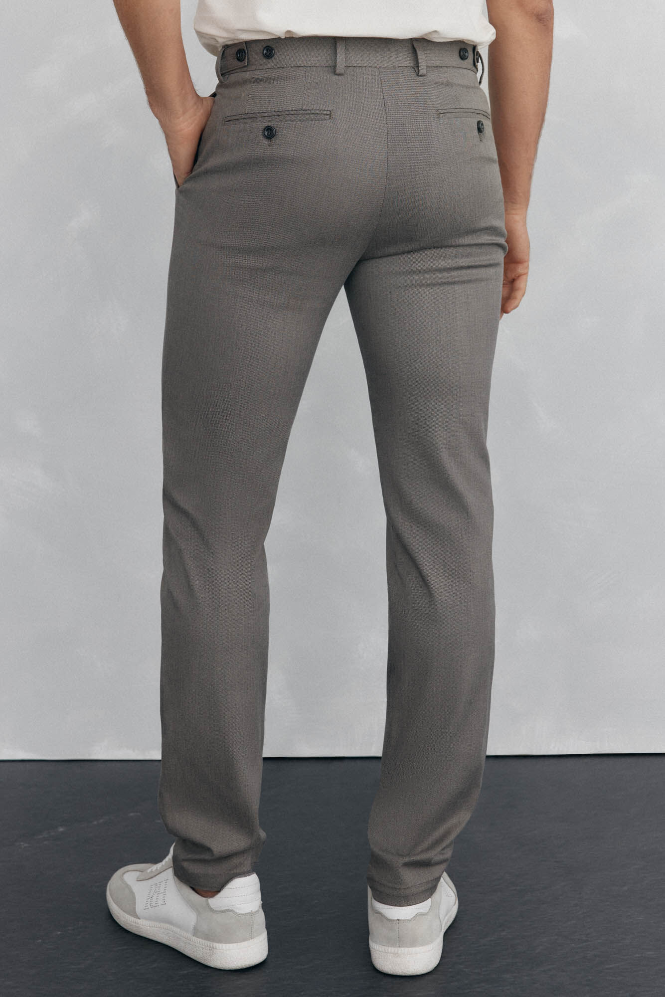 Pedro del Hierro Slim-fit print chinos pants Beige