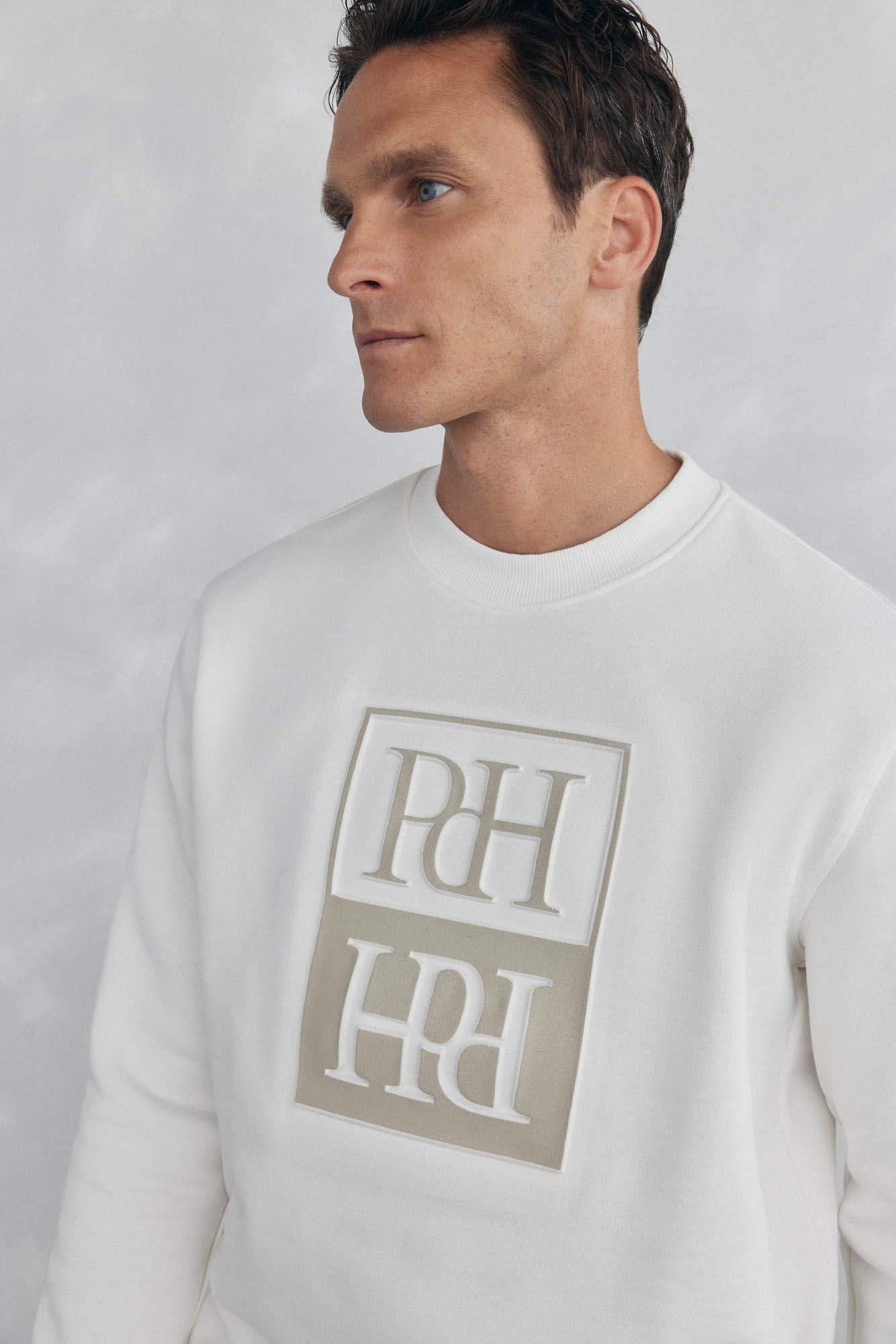 Pedro del Hierro Relief logo sweatshirt White