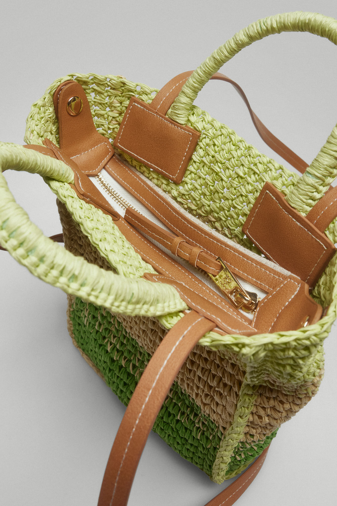 Pedro del Hierro Mini raffia tote bag Yellow
