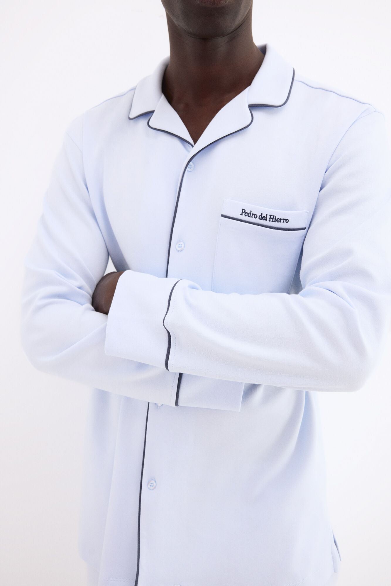 Pedro del Hierro Camisa de pijama de manga comprida em algod&atilde;o espanhol