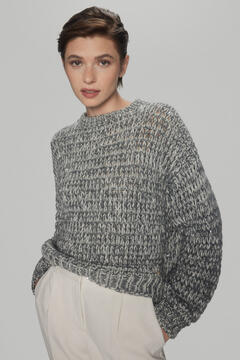 Pedro del Hierro Patterned jumper with sequins Grey