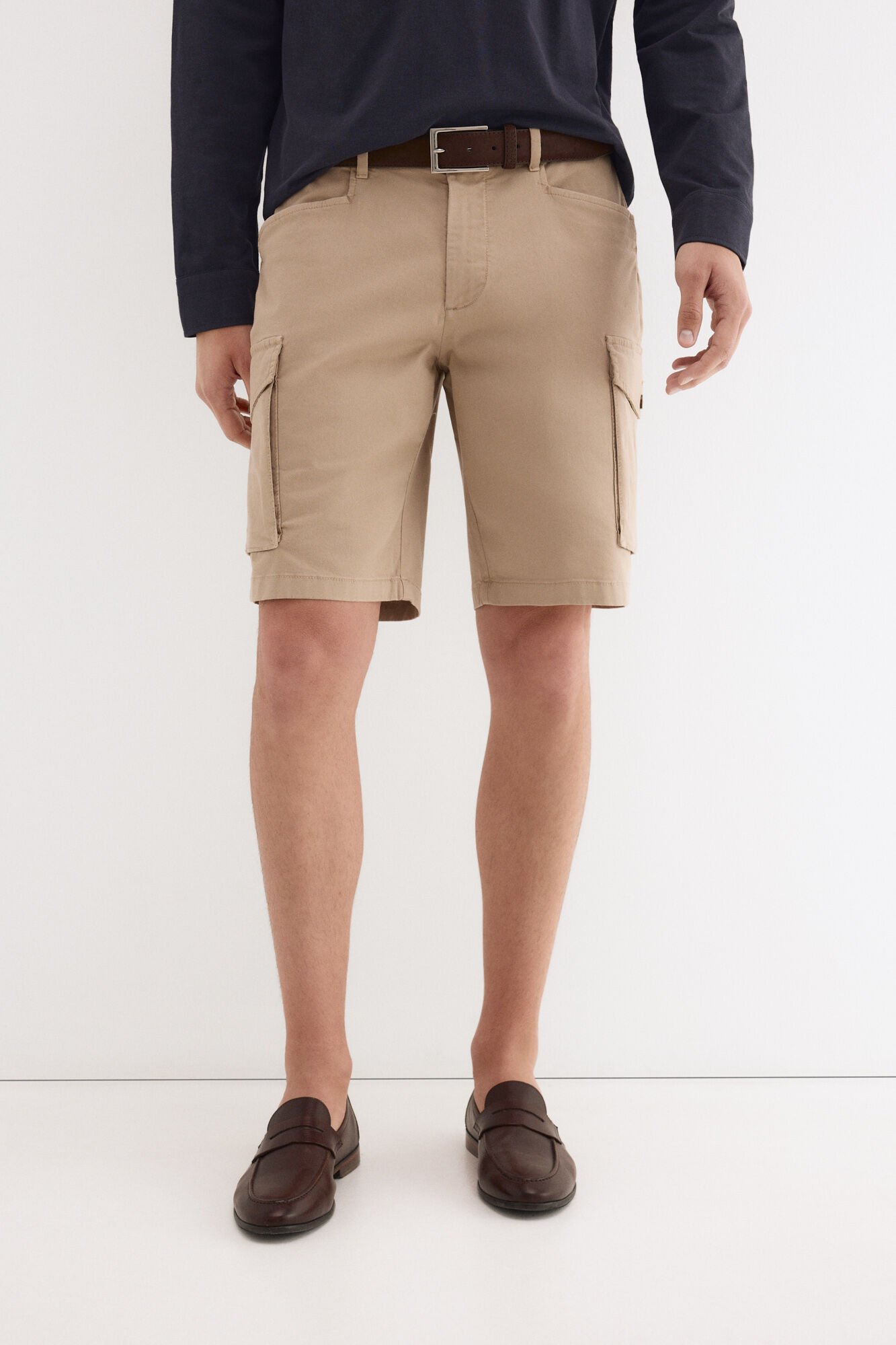 Pedro del Hierro Textured cargo Bermuda shorts