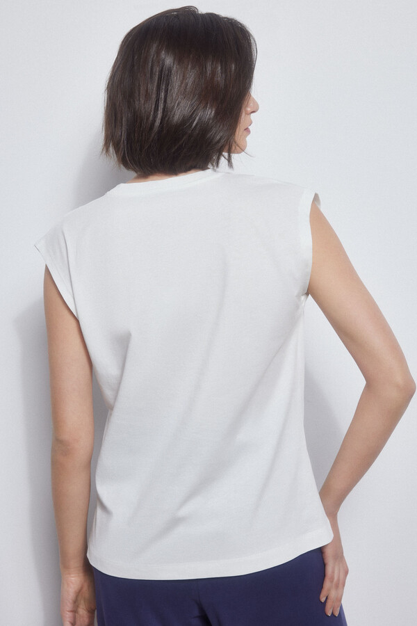 Pedro del Hierro Camiseta activewear pliegues logo Blanco