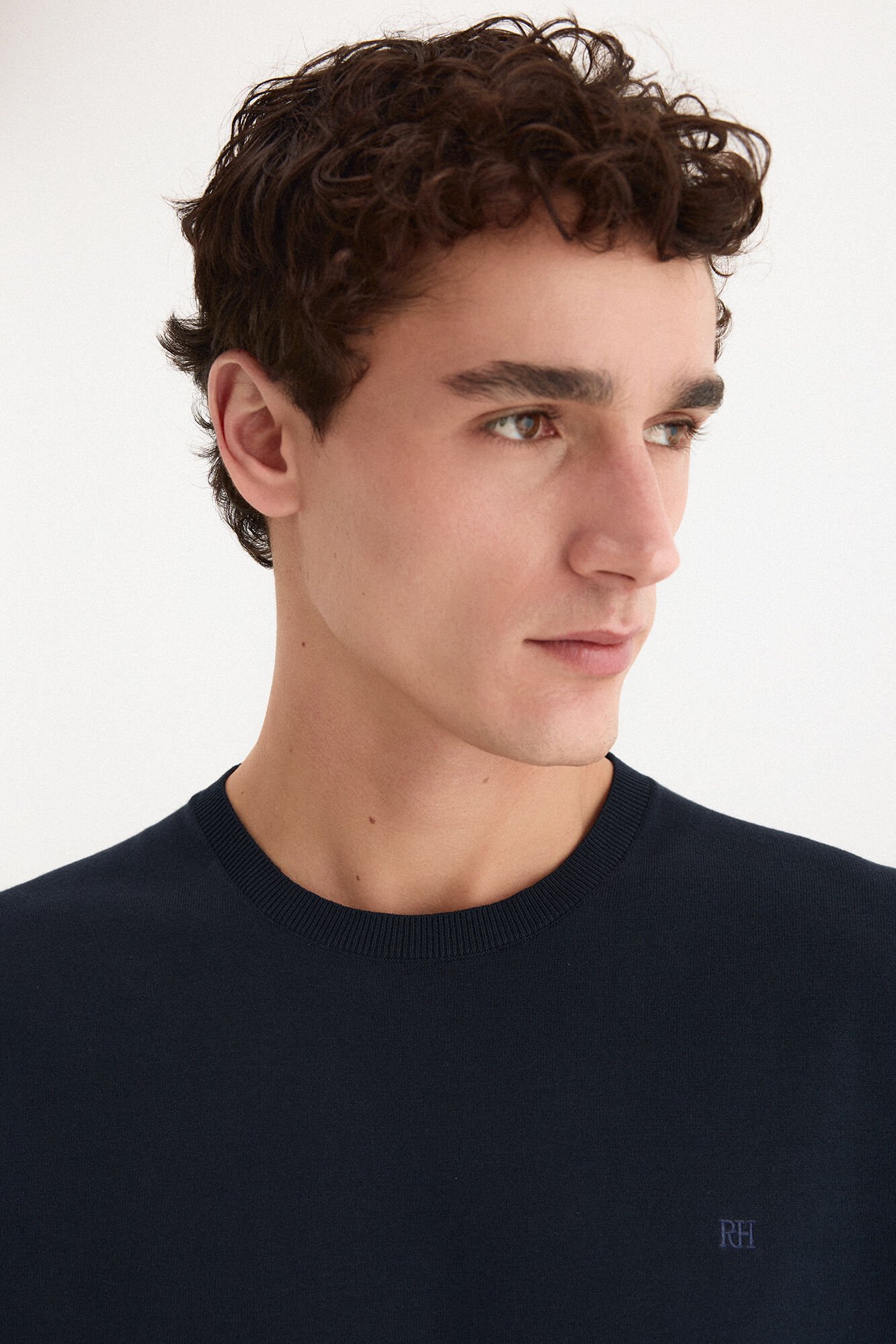 Pedro del Hierro Premium short sleeve cotton jersey T-shirt Blue