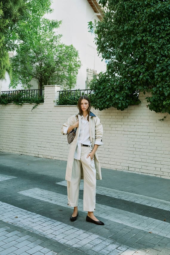 Pantalón casual crudo