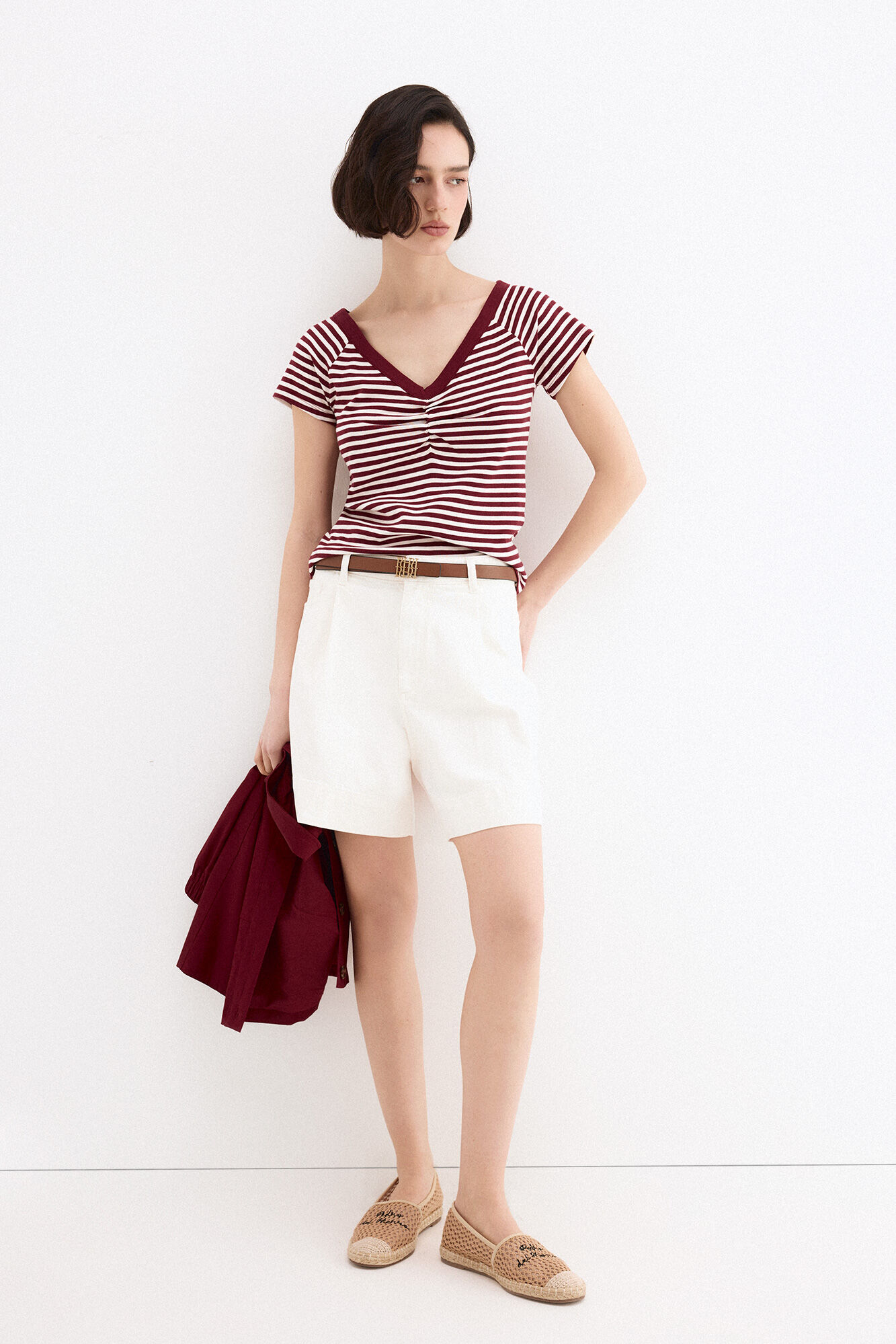 Pedro del Hierro Striped boat neck T-shirt