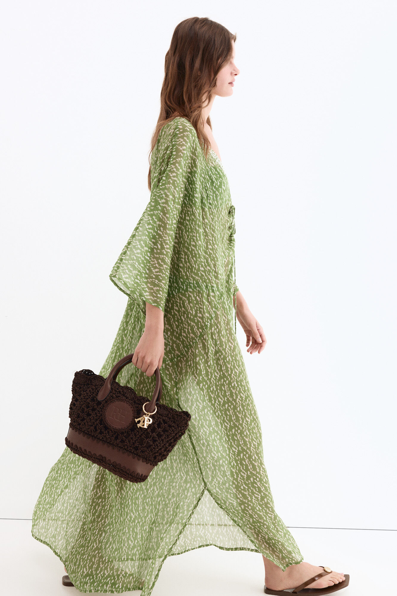 Pedro del Hierro Raffia-effect braided logo basket bag
