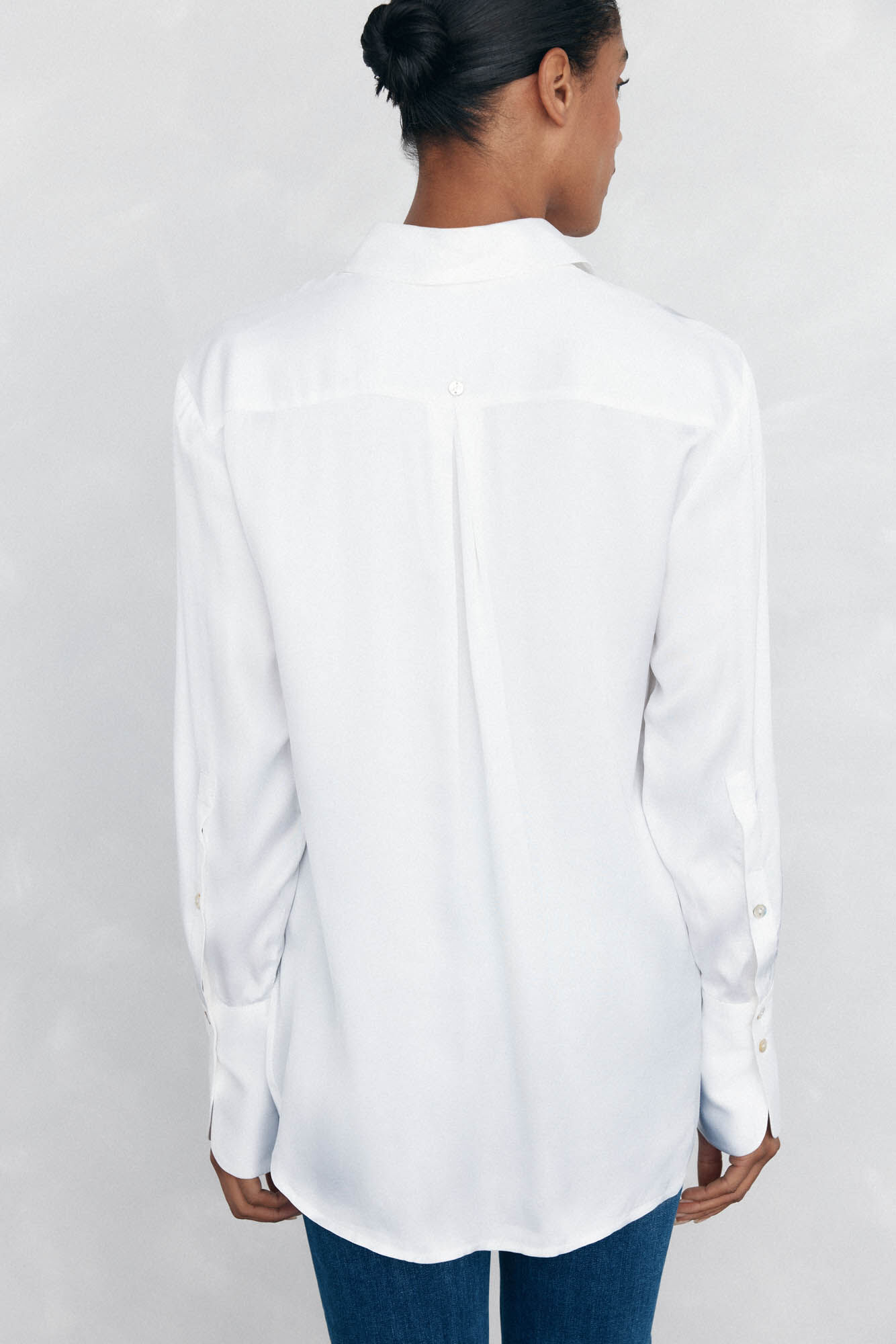 Pedro del Hierro Oversized satin shirt White