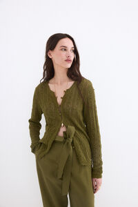 Pedro del Hierro Fancy openwork with crochet trim jacket
