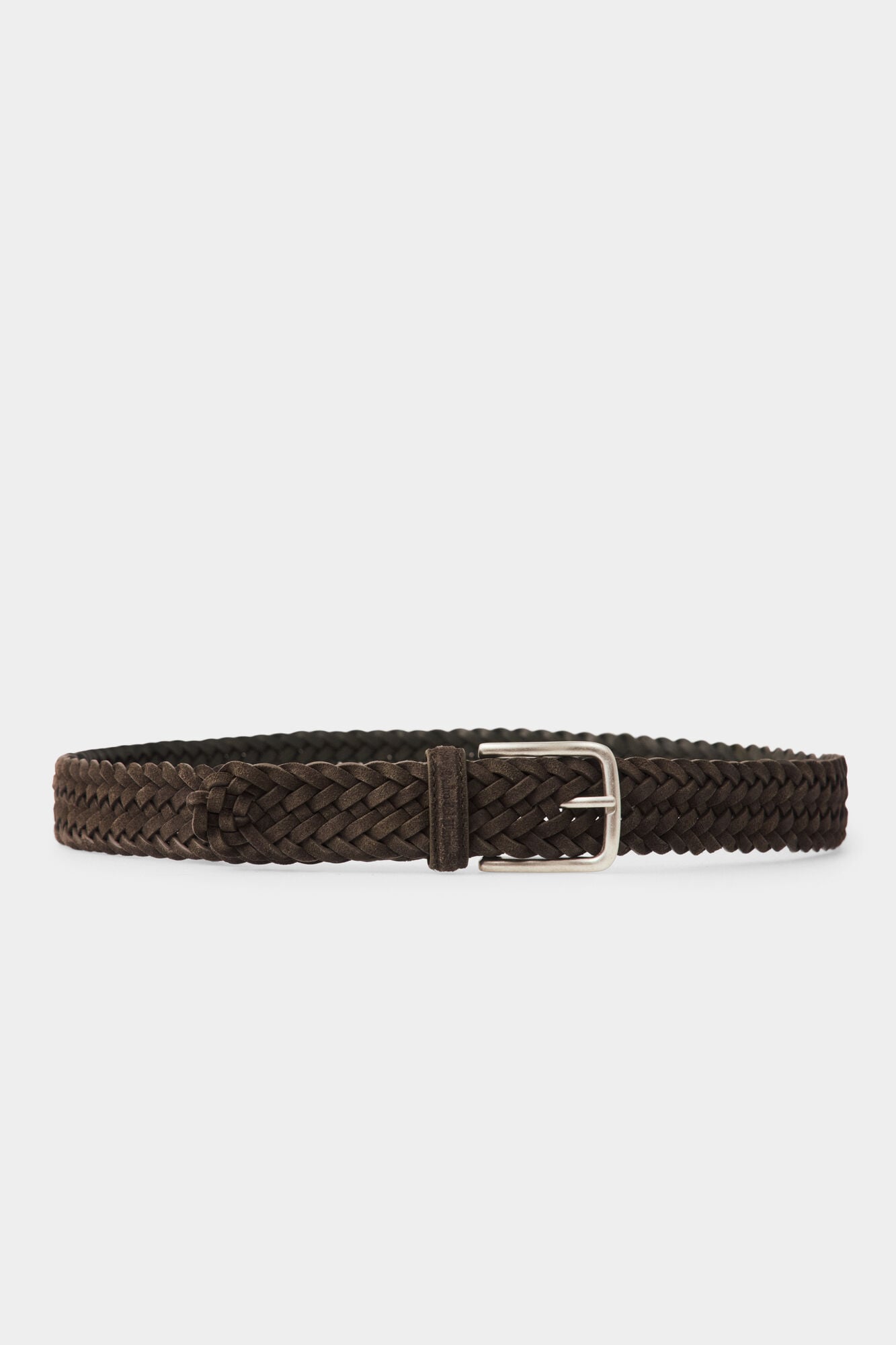 Pedro del Hierro Braided split leather belt Green
