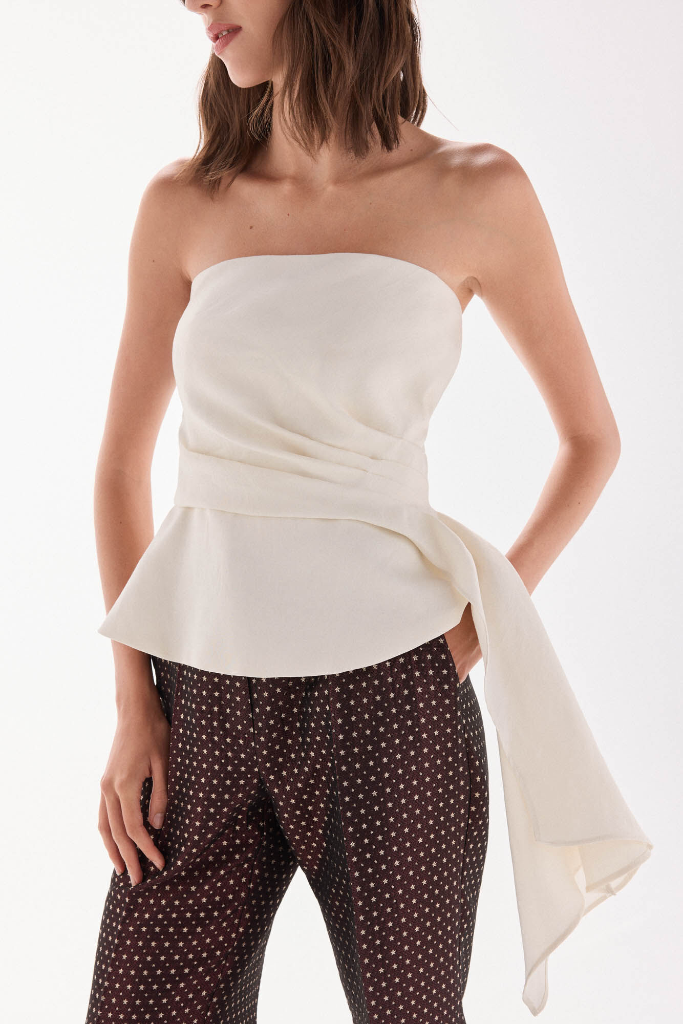 TFP by Tamara Falc&oacute; Off-the-shoulder top Ecru