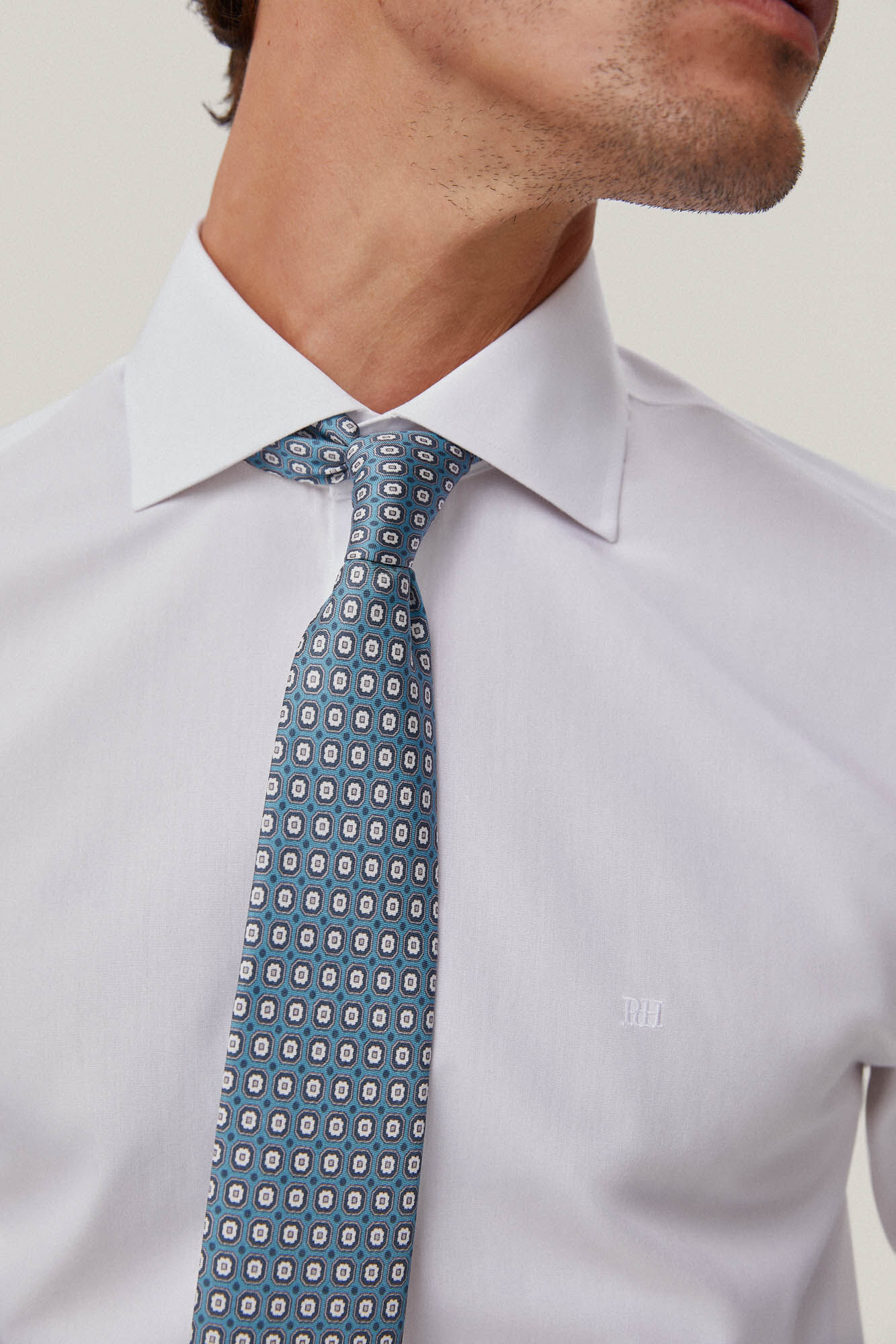 Pedro del Hierro Camisa vestir popelin liso non iron + antimanchas White