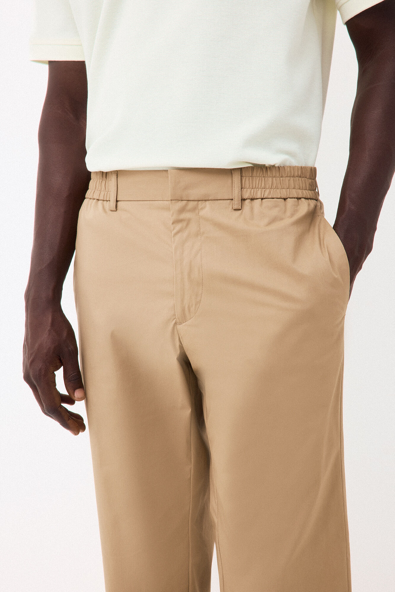 Pedro del Hierro Technical poplin regular chinos Beige