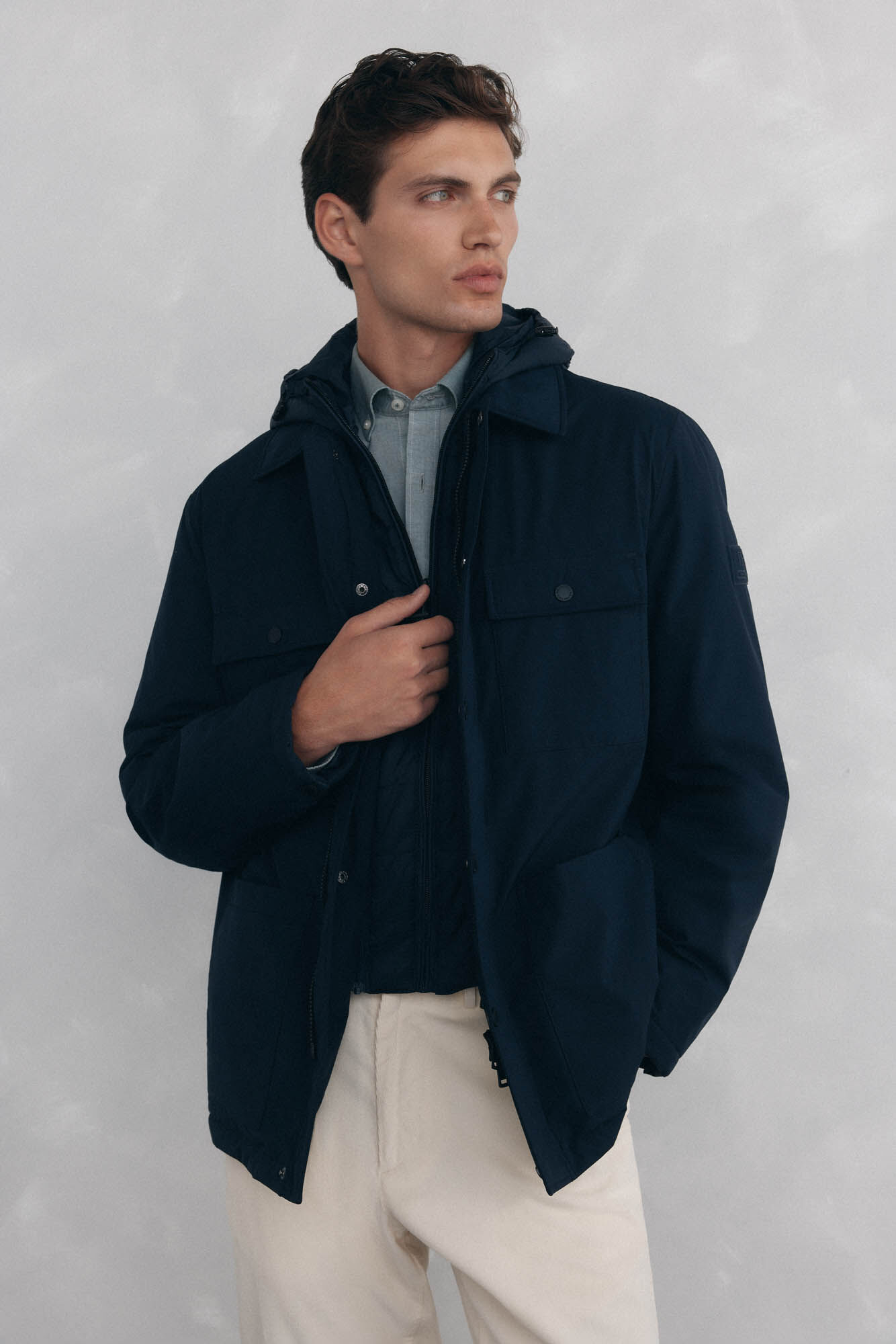 Pedro del Hierro 4-pocket jacket with views Blue