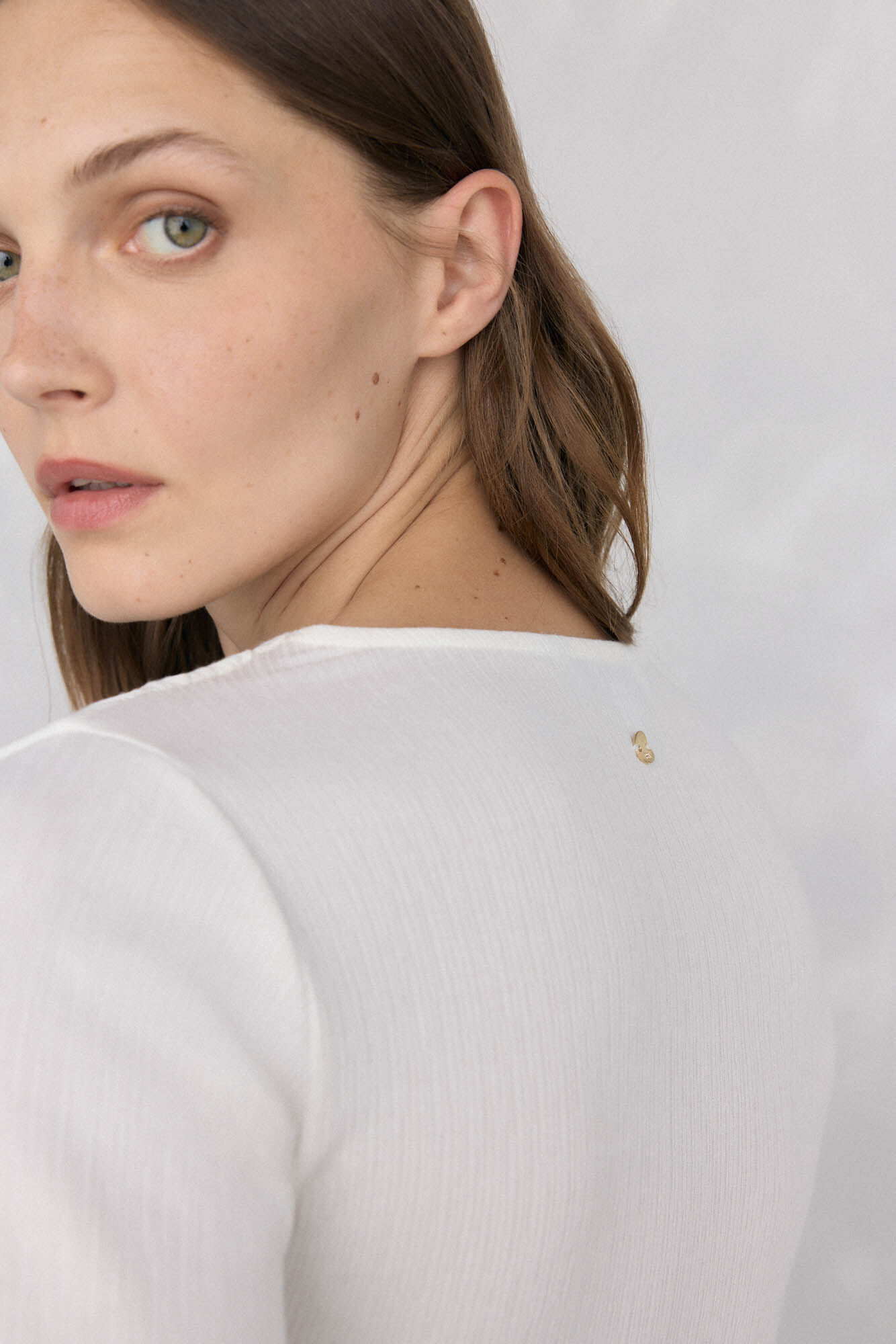 Pedro del Hierro Top texturizado drapeado Branco