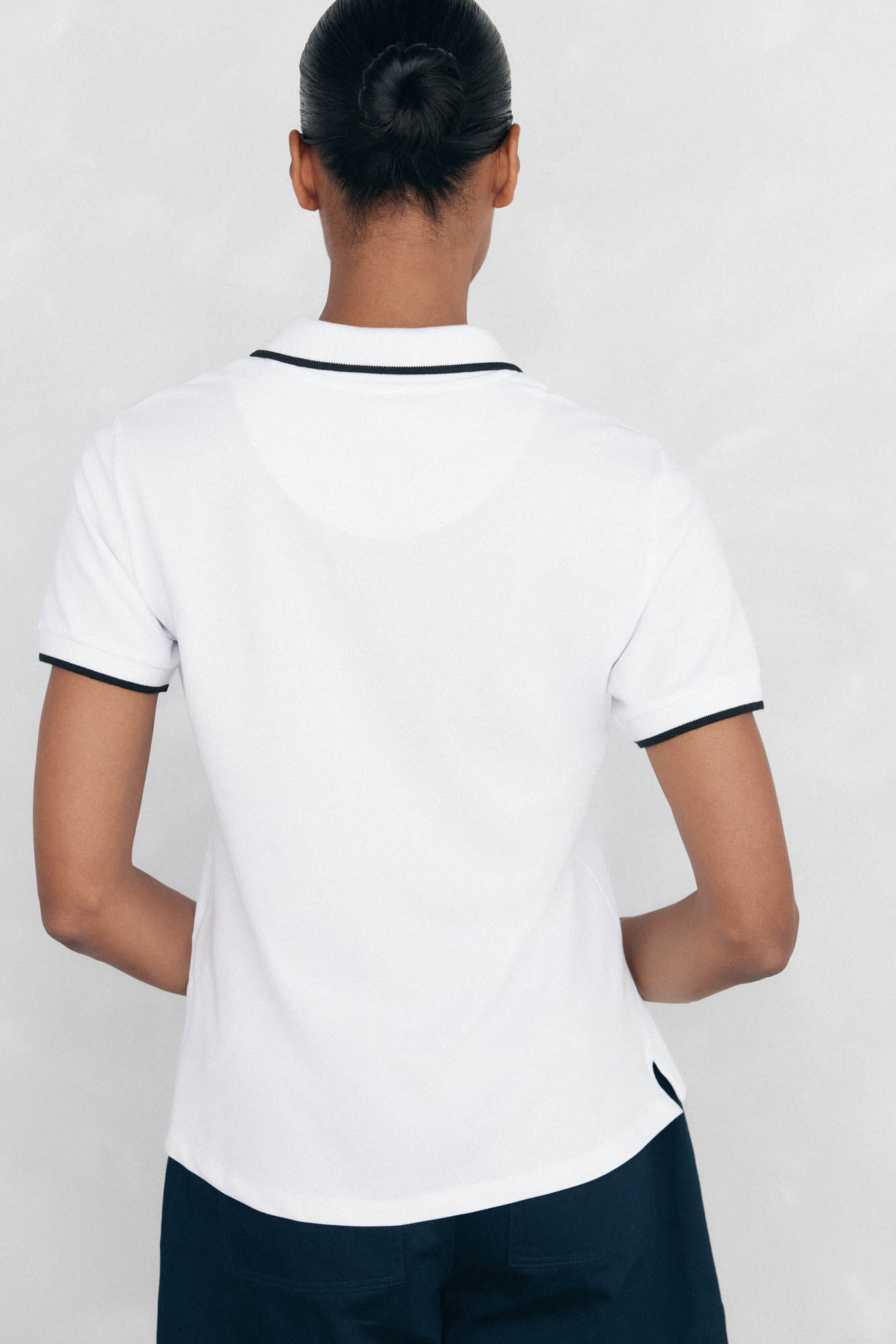 Pedro del Hierro Camisa polo de manga curta contrastante Branco