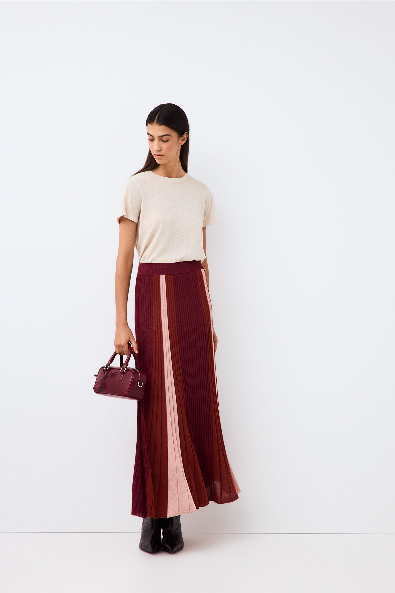 Pedro del Hierro Lurex knit top Ecru