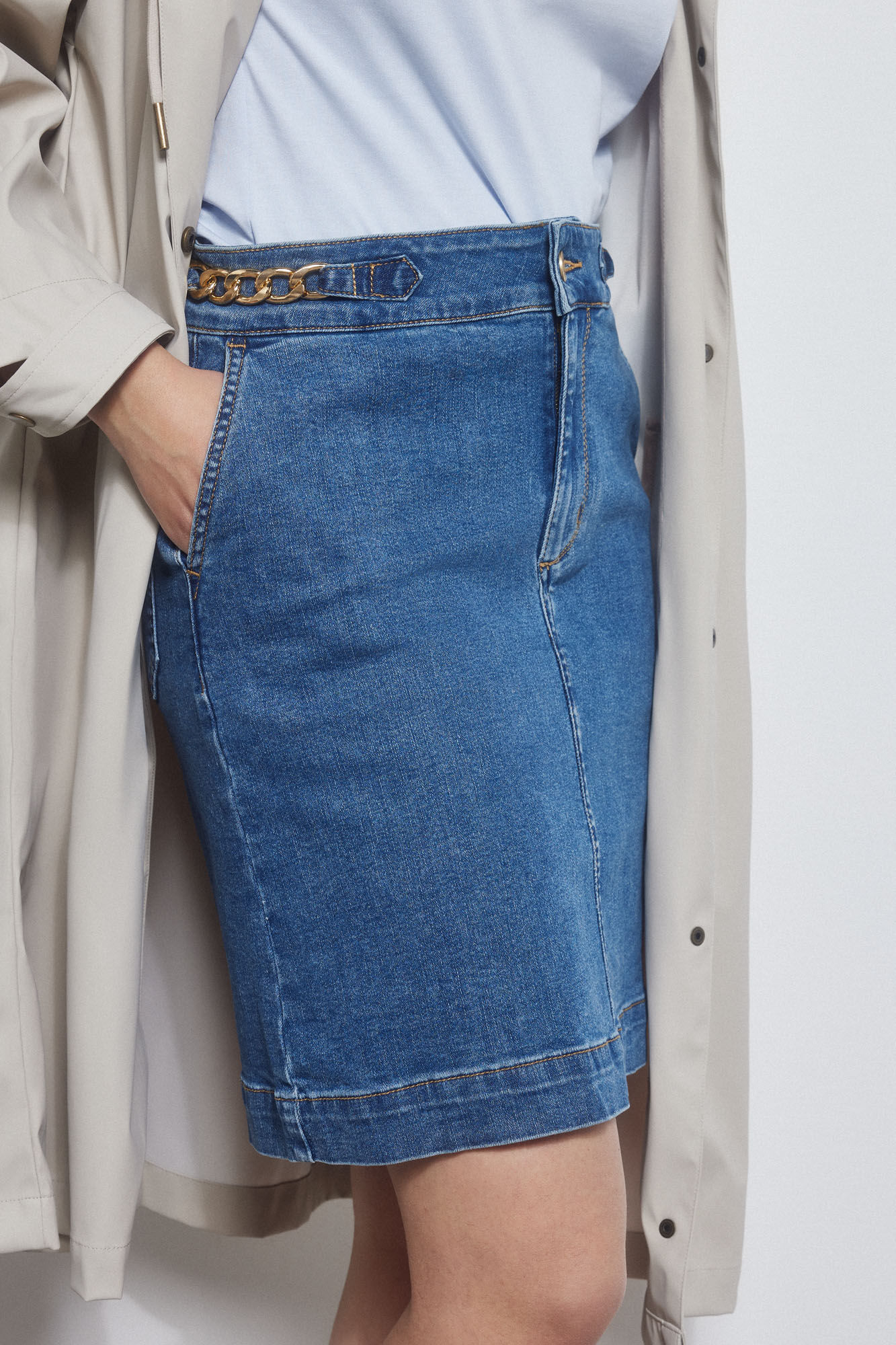 Pedro del Hierro Falda vaquera Azul