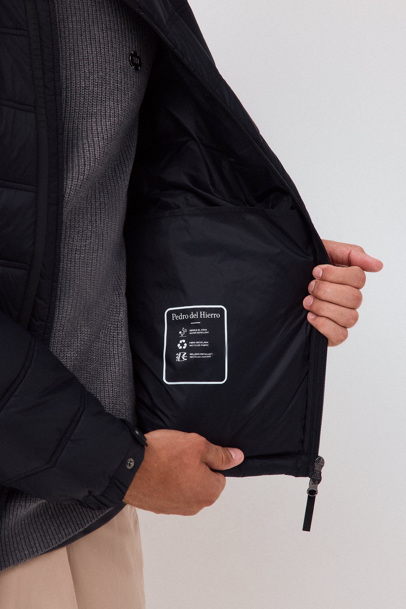 Pedro del Hierro Blus&atilde;o acolchoado ultraleve Preto
