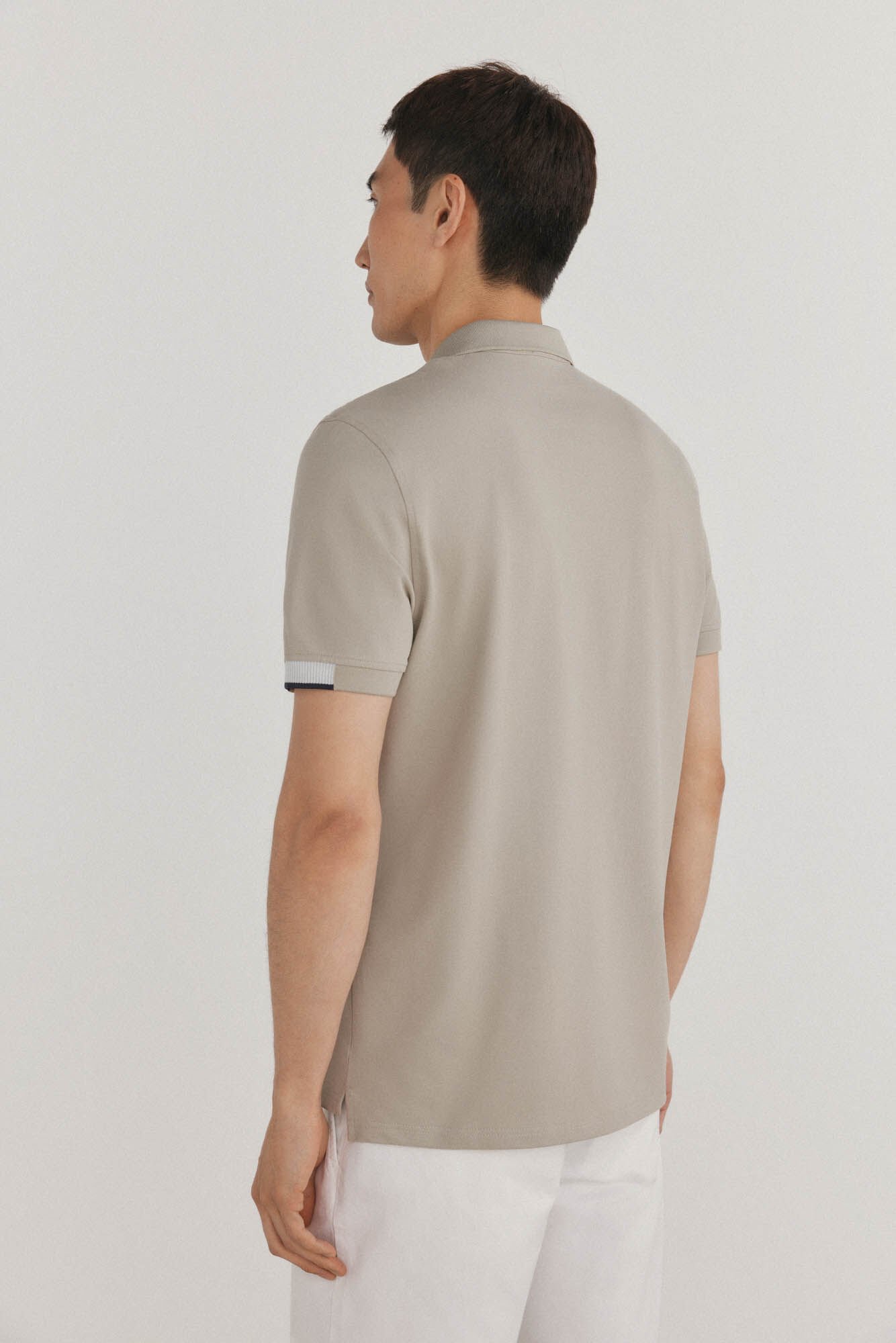 Pedro del Hierro Polo with contrasting cuffs Green