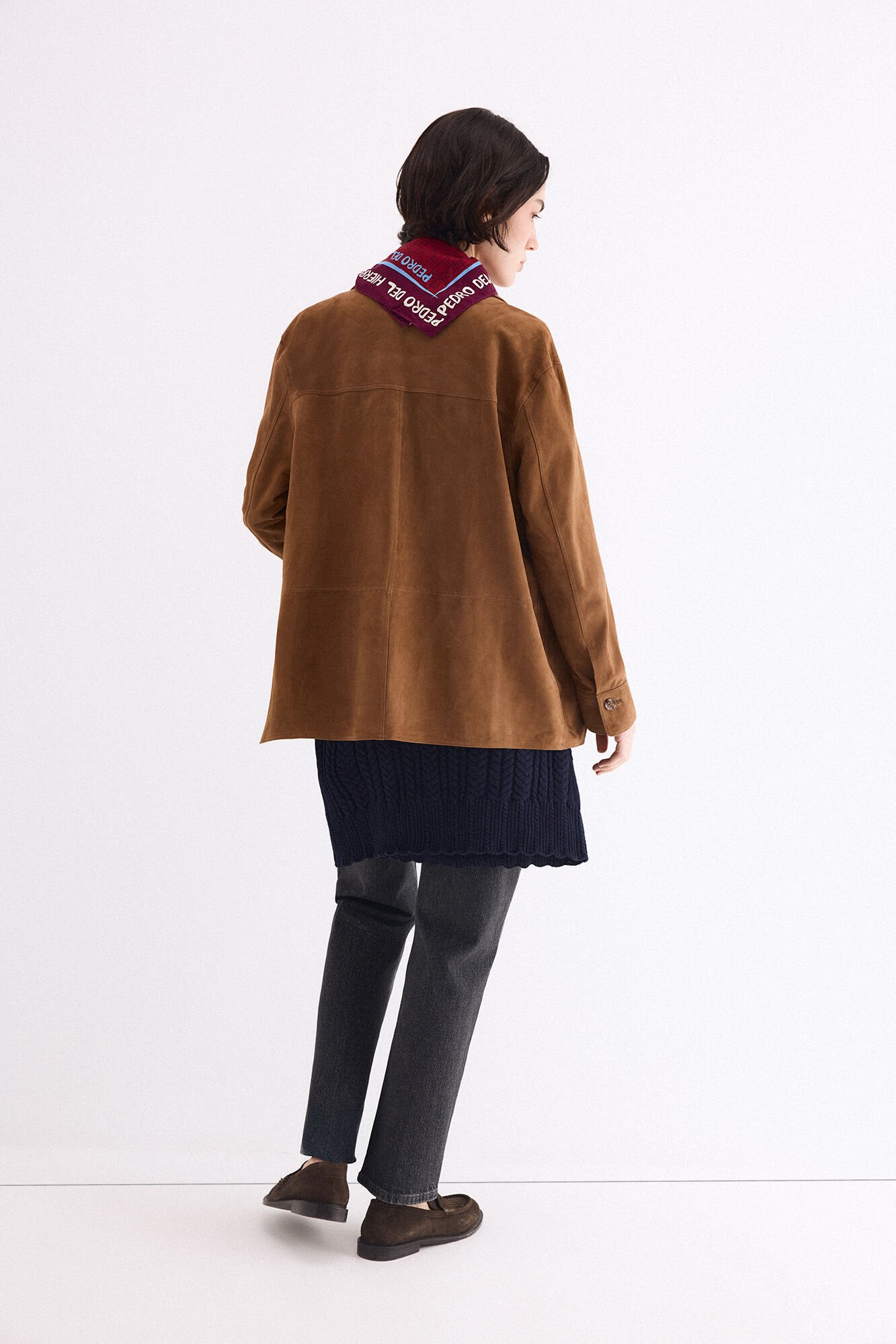 Pedro del Hierro Suede pockets shirt Brown