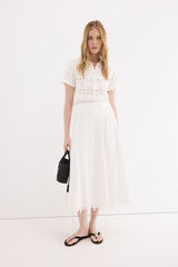 Pedro del Hierro Crochet detail midi skirt White