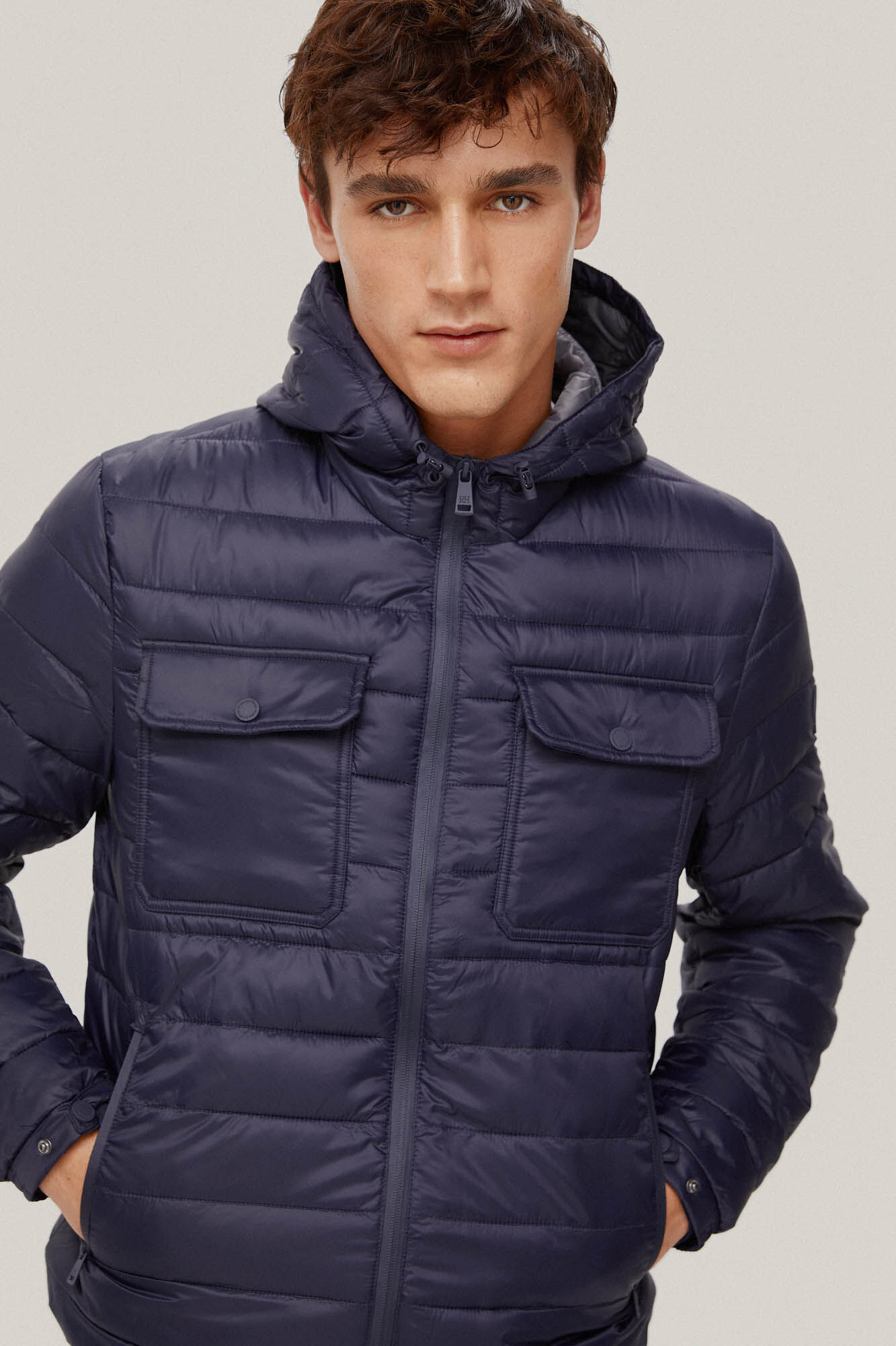 Pedro del Hierro Ultralight jacket with hood Blue