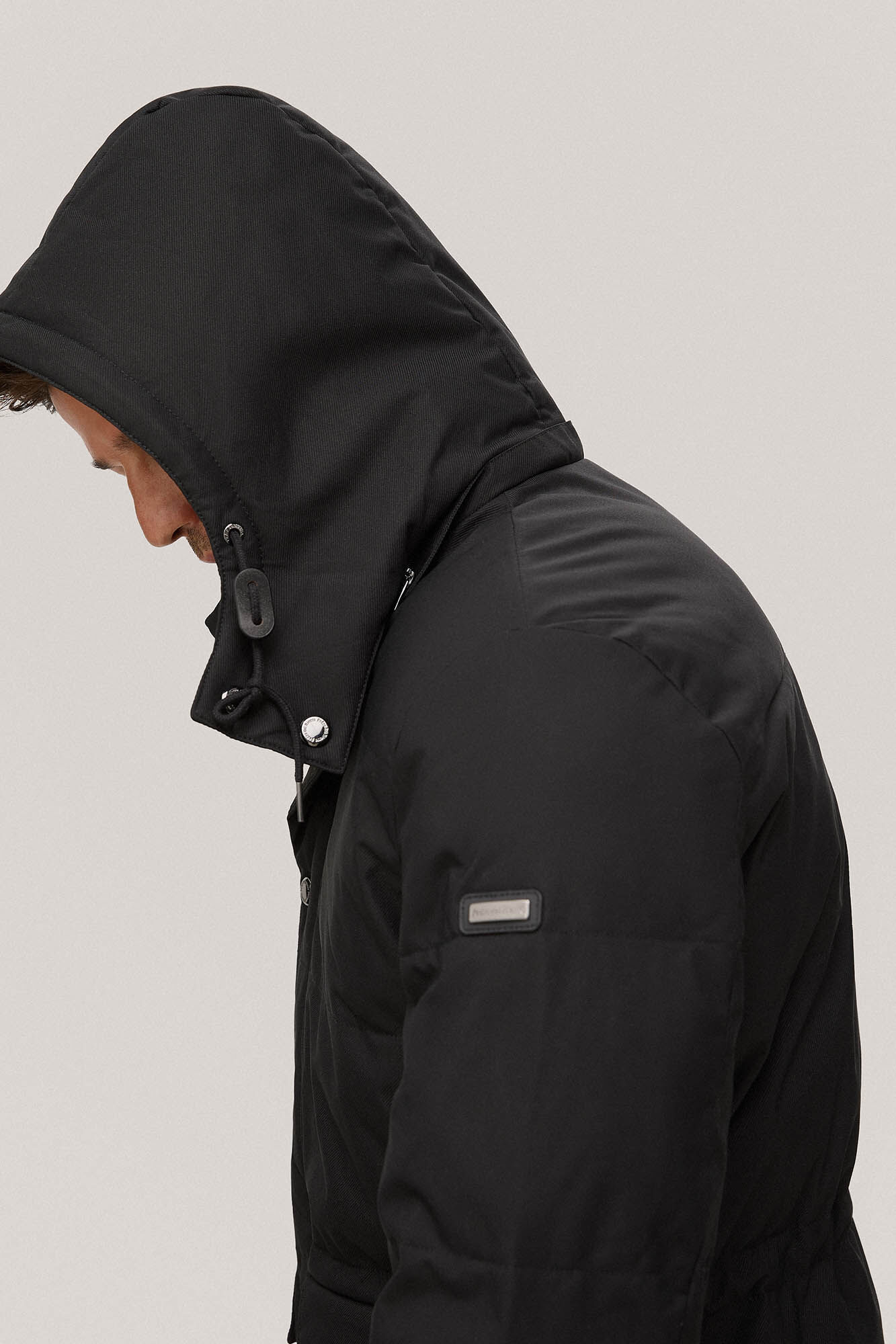 Pedro del Hierro Parka corta con capucha Negro