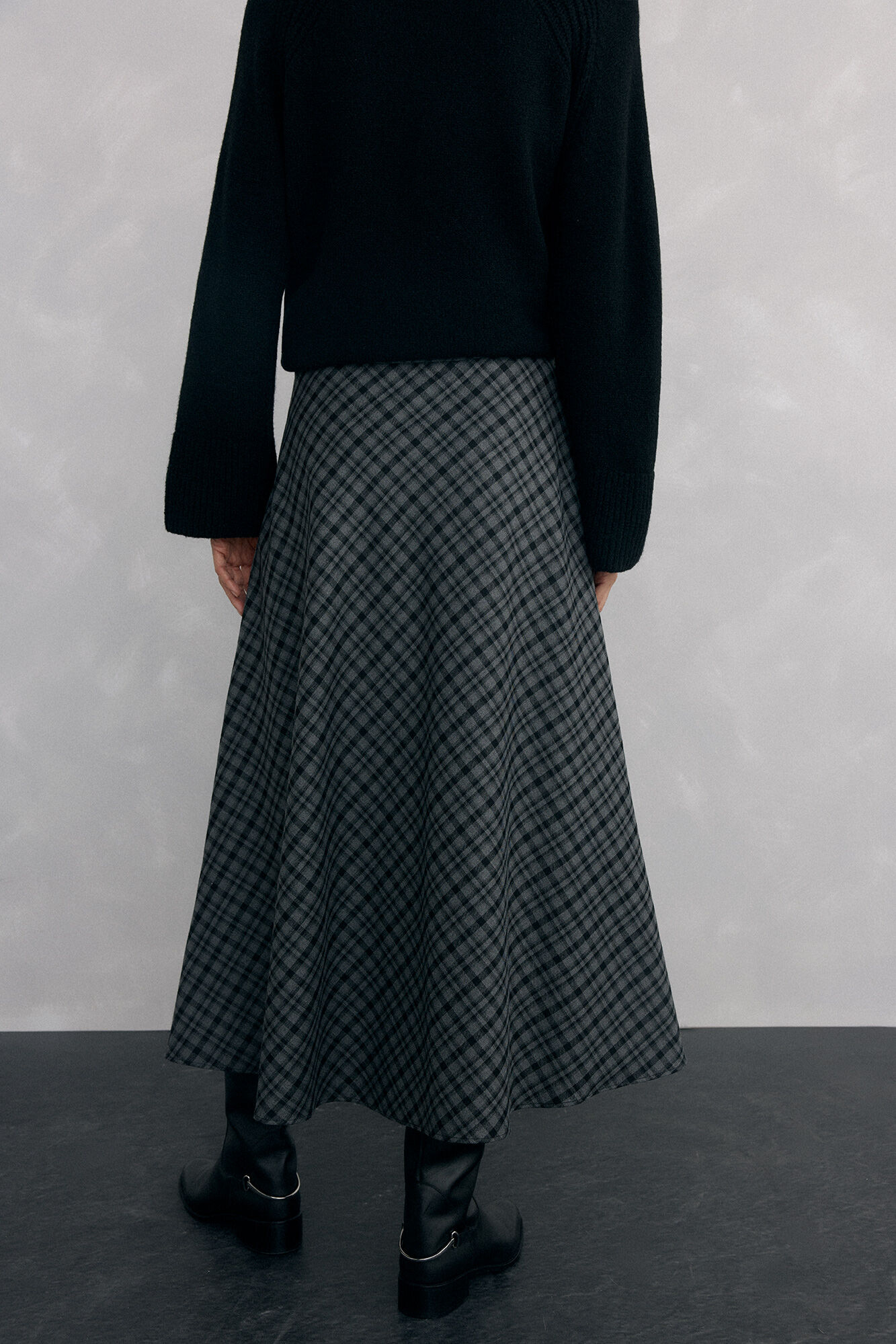 Pedro del Hierro Falda midi capa cuadros Several