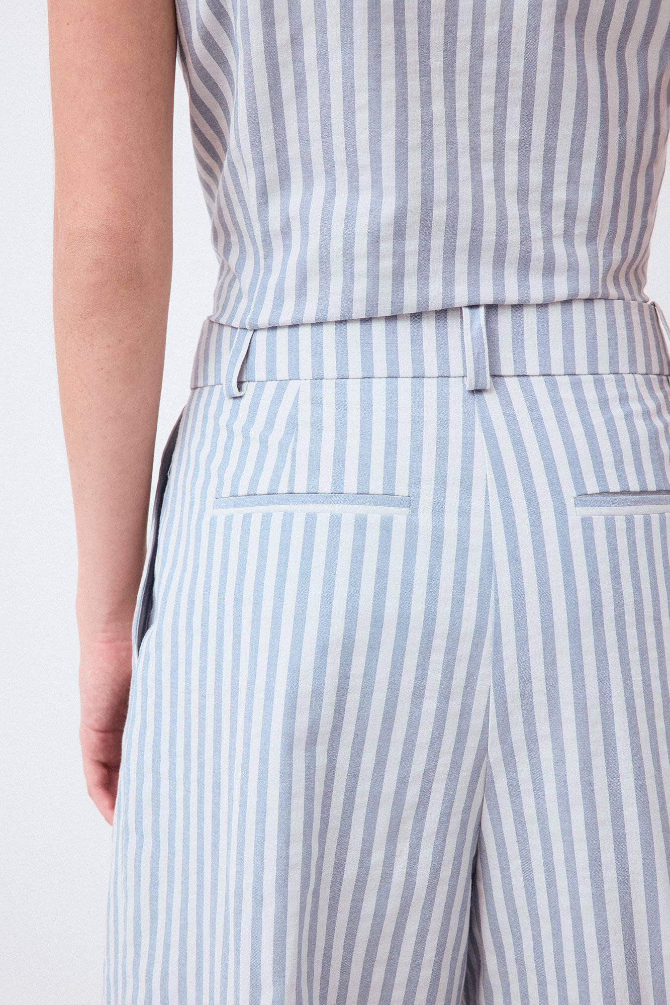 Pedro del Hierro Striped straight trousers Blue