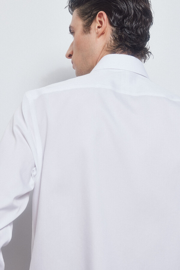 Pedro del Hierro camisa formal lisa non iron + antimanchas Branco