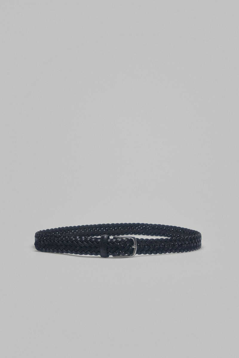 Pedro del Hierro Woven leather belt Black