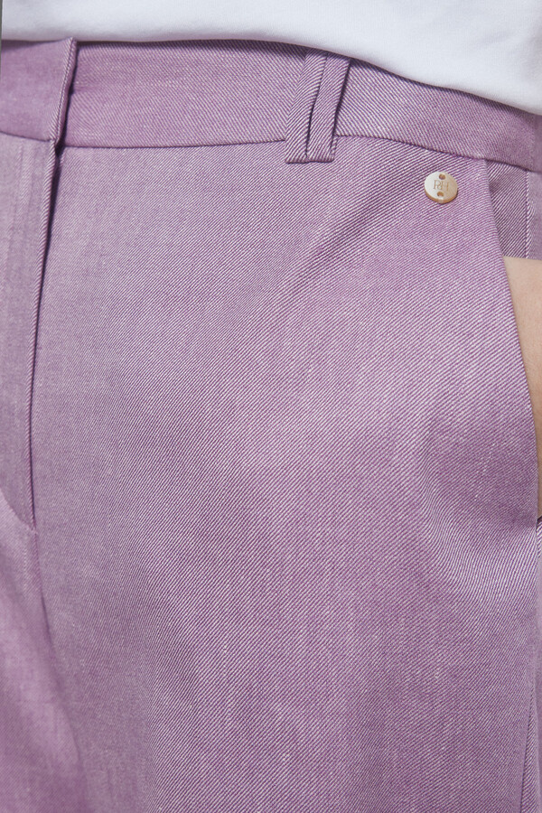 Pedro del Hierro Calça de terno em tecido com efeito lavado Púrpura
