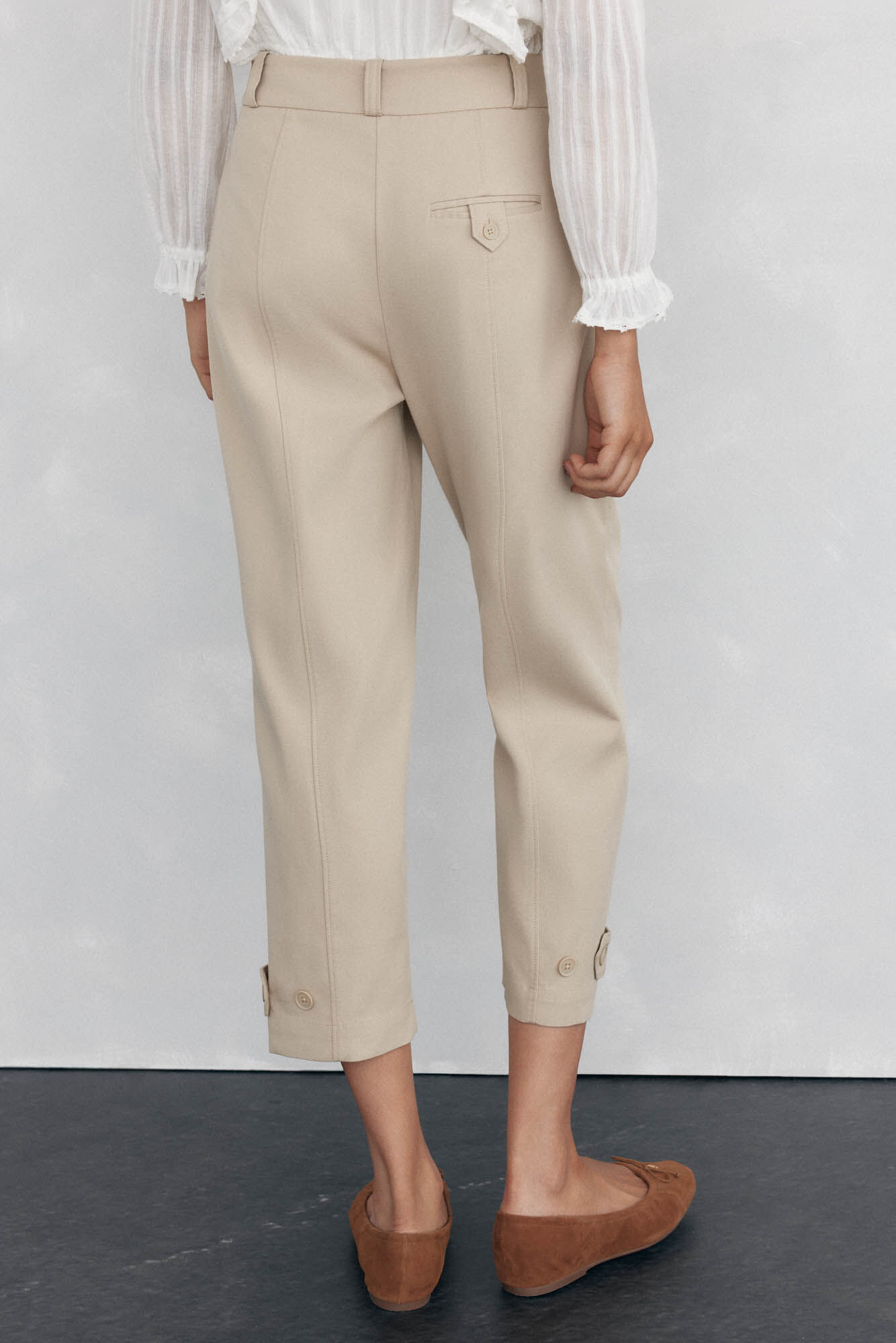 Pedro del Hierro Adjustable hem pants Beige