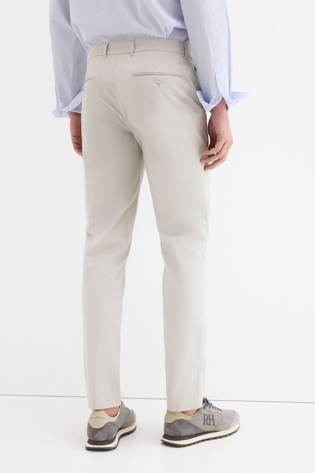 Pedro del Hierro Structured slim fit chinos Grey