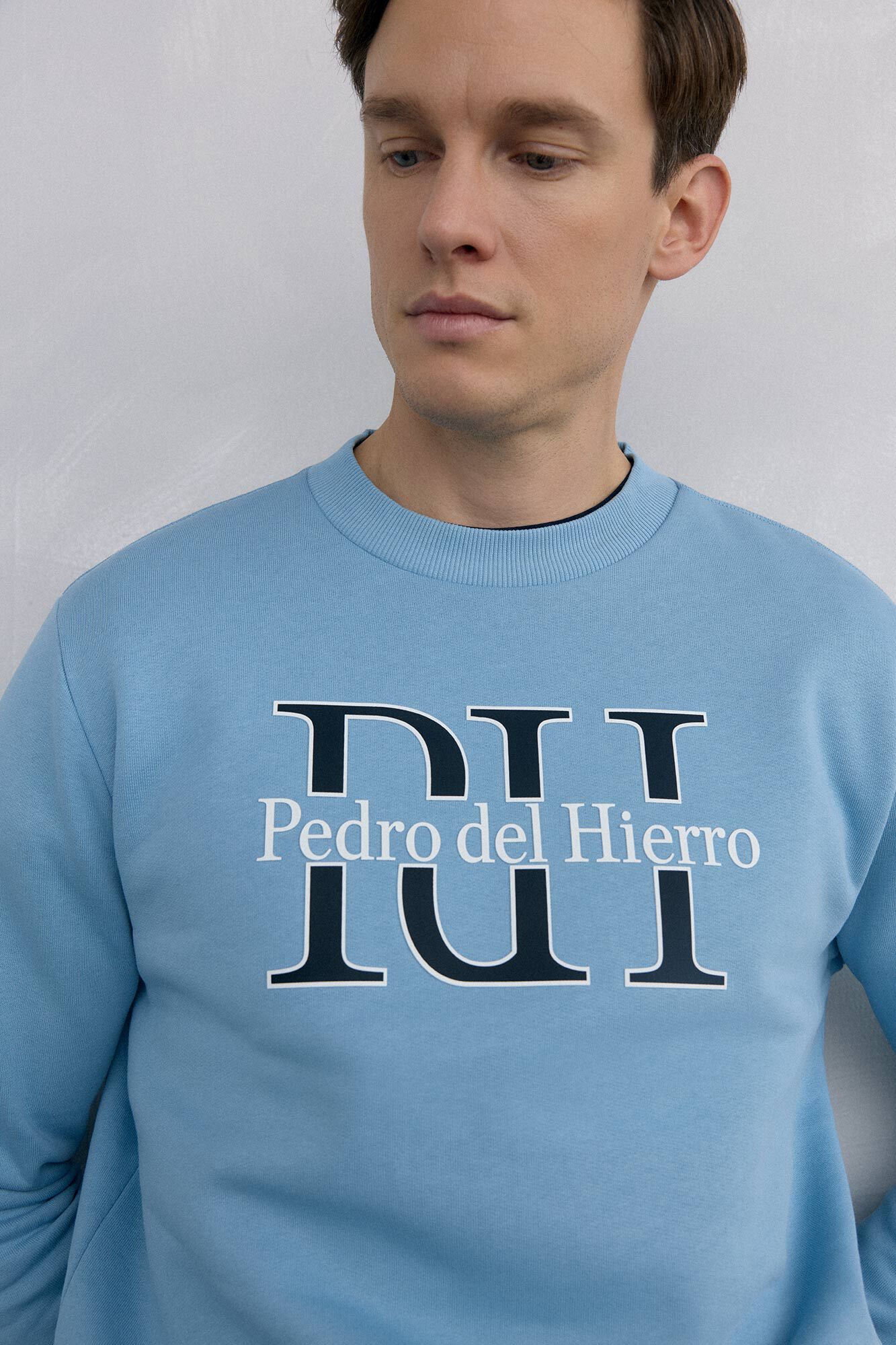 Pedro del Hierro Logo crew neck sweatshirt Blue