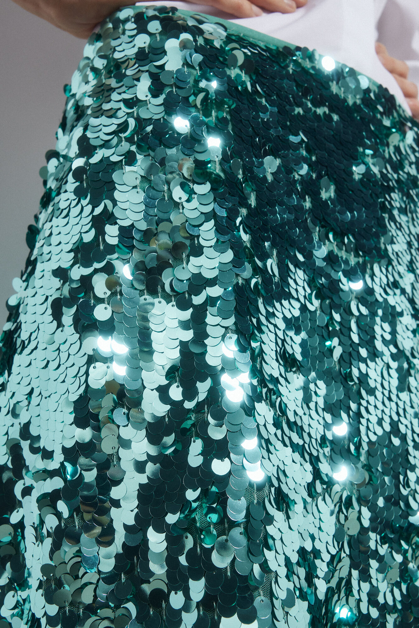Pedro del Hierro Sequinned midi skirt Turquoise
