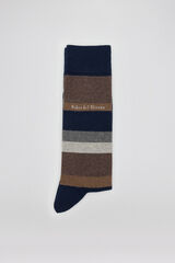 Pedro del Hierro Sport striped socks Brown