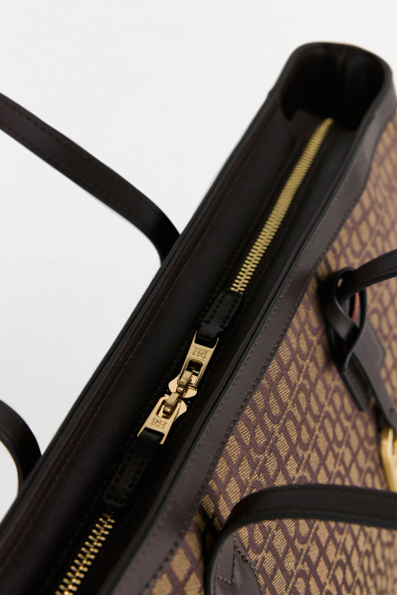 Pedro del Hierro Bolso shopper en jacquard Marr&oacute;n