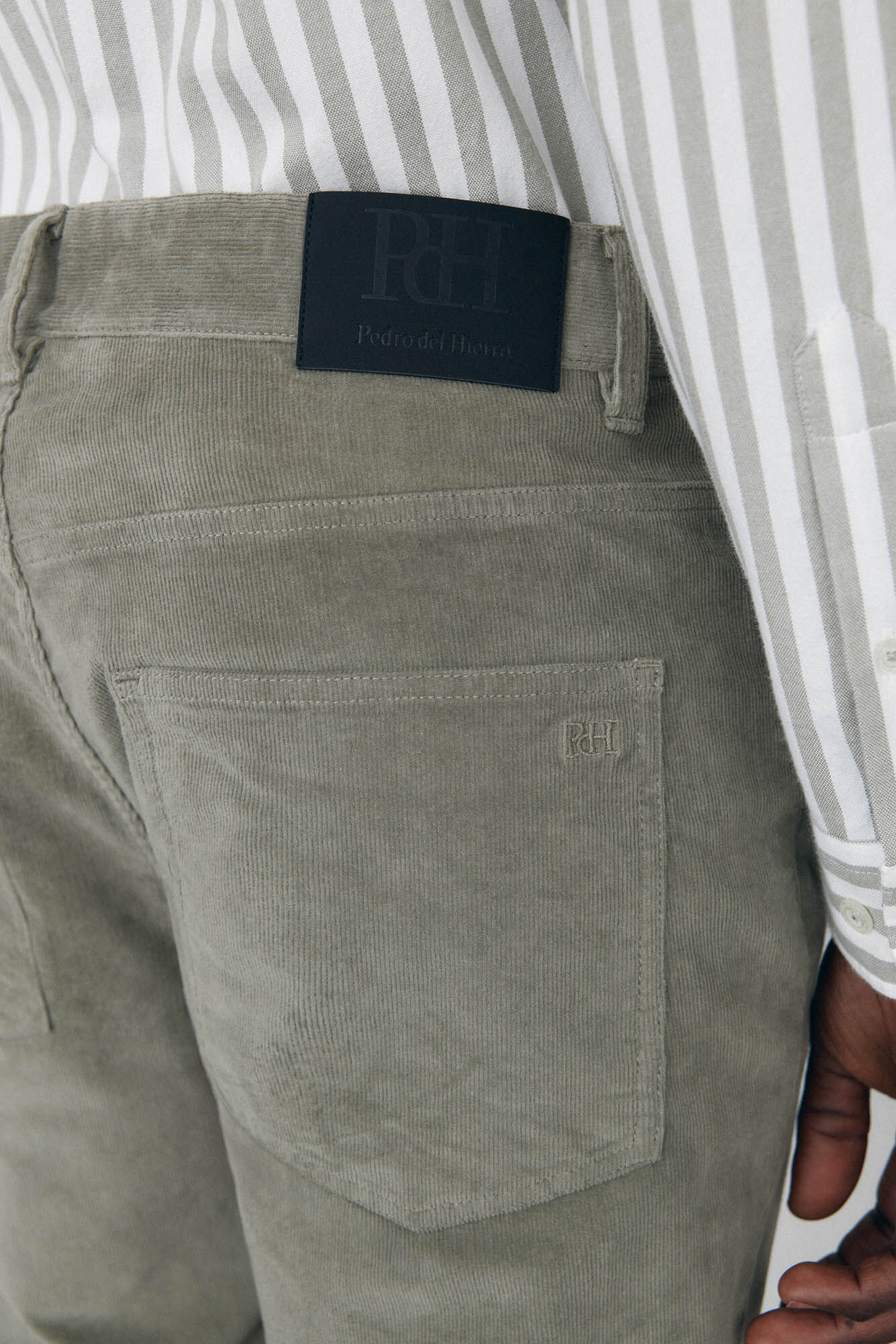 Pedro del Hierro Cal&ccedil;as de veludo slim fit com 5 bolsos Verde